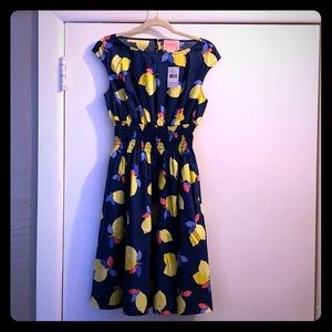 Kate Spade blue dress with lemon print